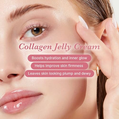 medicube Pink Glass Glow Skin Trio: Salmon DNA PDRN pink collagen jelly gel mask (4ea) and PDRN Peptide Serum, glow serum and Collagen Jelly Cream 50ml