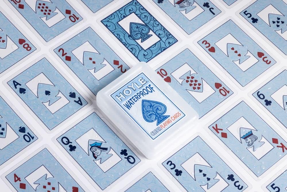 Hoyle Waterproof Playing Cards, Clear Plastic Deck of Cards for Outdoor Card Games, Camping, Beach, Pool & Travel Games (1 Deck) | playing-cards