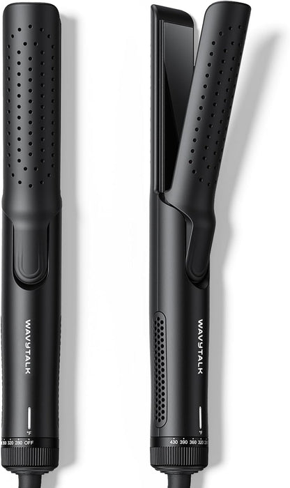 Wavytalk Airflow Styler Cool Curl 2 in 1 Hair Straightener and Curler | 360° Cool Air Lock in Style for Lasting Curls, Reduces Damage, 1.25 Inch, Anti-Scald for Short Long Hair