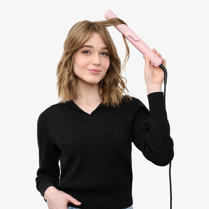 Wavytalk Airflow Styler Cool Curl 2 in 1 Hair Straightener and Curler | 360° Cool Air Lock in Style for Lasting Curls, Reduces Damage, 1.25 Inch, Anti-Scald for Short Long Hair