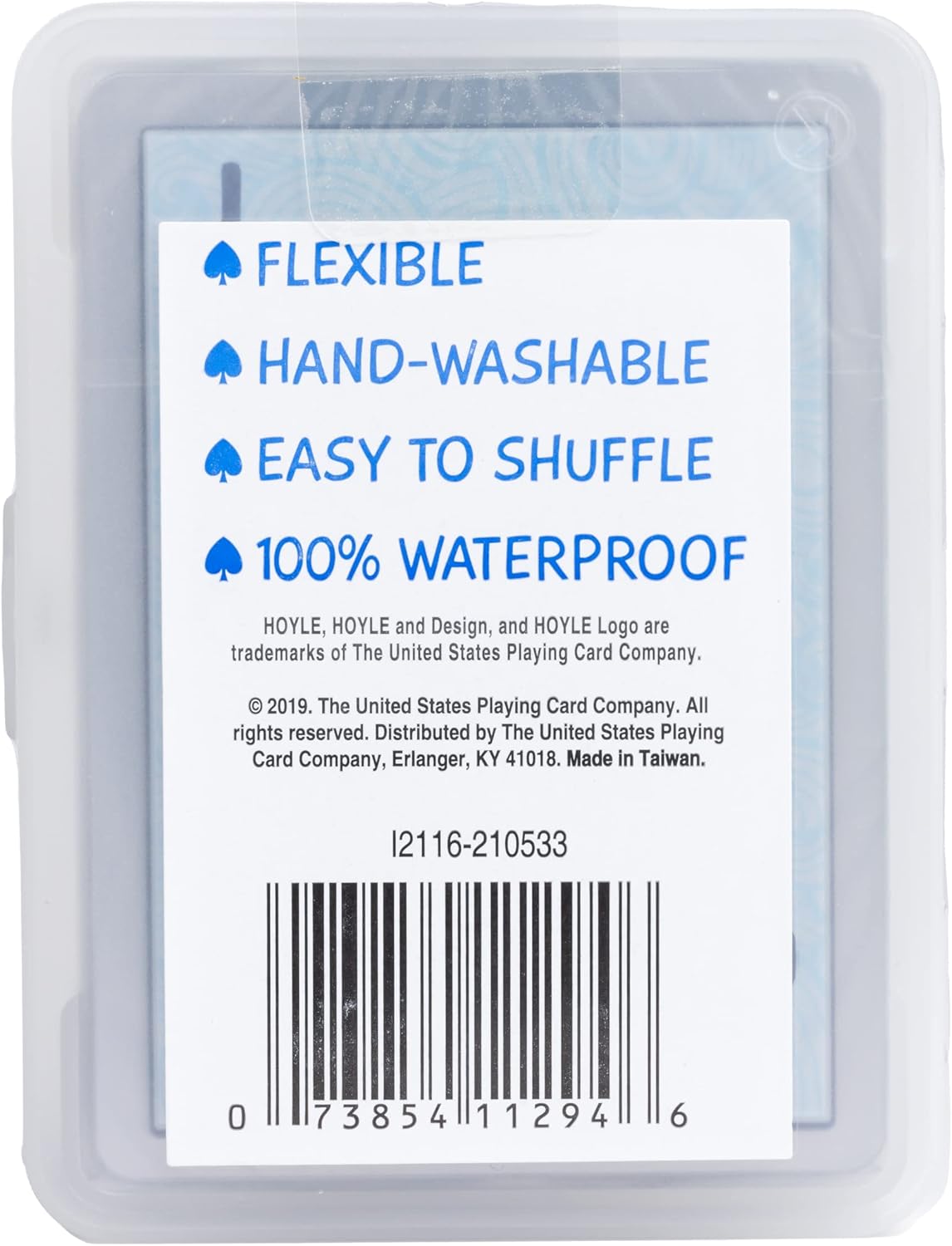 Hoyle Waterproof Playing Cards, Clear Plastic Deck of Cards for Outdoor Card Games, Camping, Beach, Pool & Travel Games (1 Deck) | playing-cards