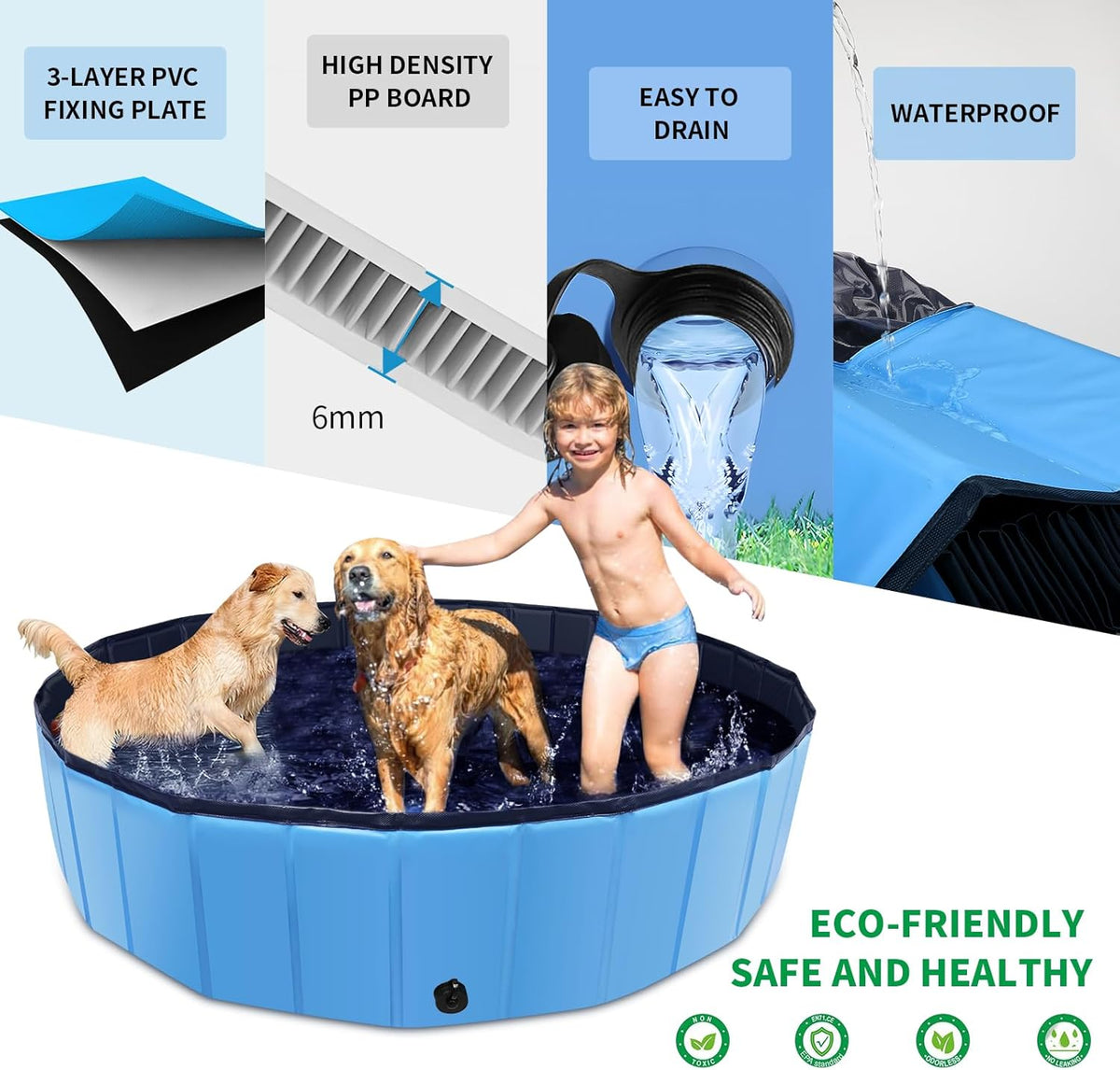 CACSPS Foldable Dog Pool, 63