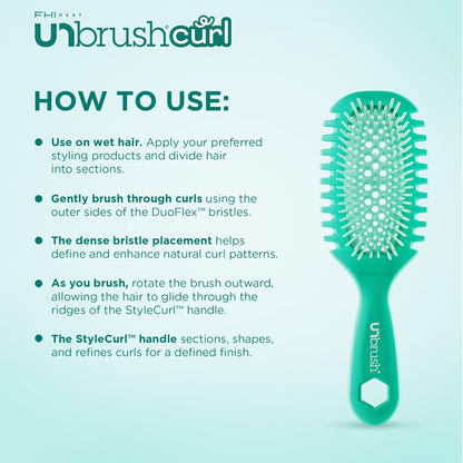 FHI Heat UNbrush Curl Collection for Pain-Free Brushing & Curl Enhancing Styling for Curly Hair Types - Use on Wet Hair Only