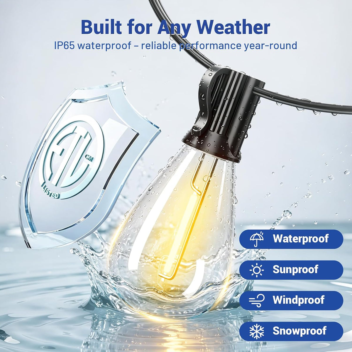 100FT LED Outdoor String Lights with Remote, One Continuous Strand Patio Lights with 35+1 Shatterproof S11 Bulbs, Dimmable 2700K Warm White, Timer & 3 Modes, Low Voltage for Backyard Garden