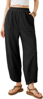 Xiaoxuemeng Womens Baggy Wide Leg Pants Casual Elastic Waisted Palazzo Harem Pants with Pockets