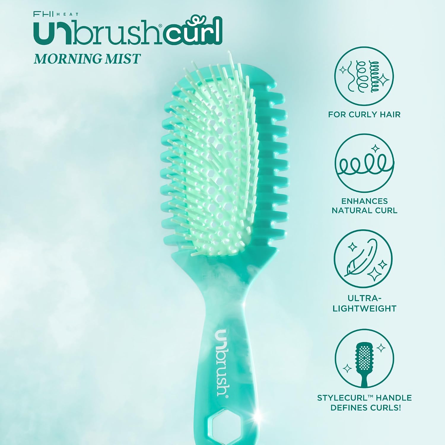 FHI Heat UNbrush Curl Collection for Pain-Free Brushing & Curl Enhancing Styling for Curly Hair Types - Use on Wet Hair Only