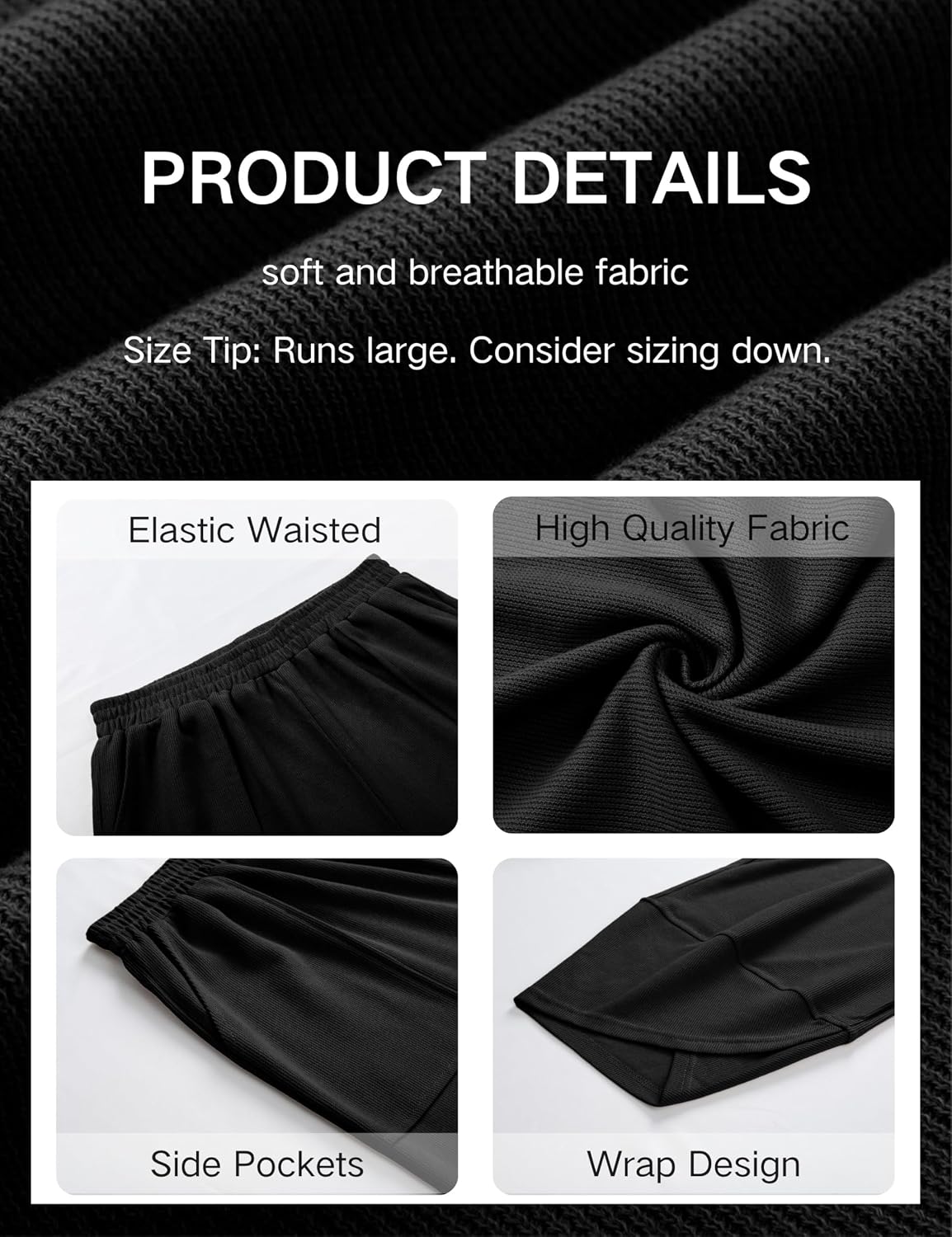 Xiaoxuemeng Womens Baggy Wide Leg Pants Casual Elastic Waisted Palazzo Harem Pants with Pockets