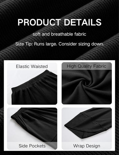 Xiaoxuemeng Womens Baggy Wide Leg Pants Casual Elastic Waisted Palazzo Harem Pants with Pockets
