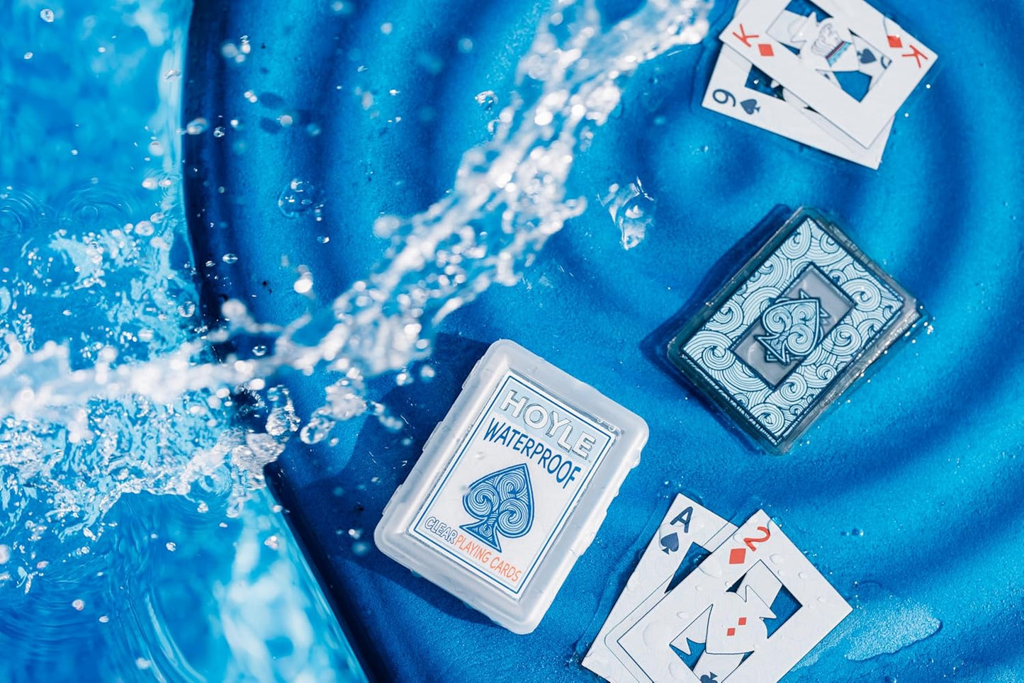 Hoyle Waterproof Playing Cards, Clear Plastic Deck of Cards for Outdoor Card Games, Camping, Beach, Pool & Travel Games (1 Deck) | playing-cards