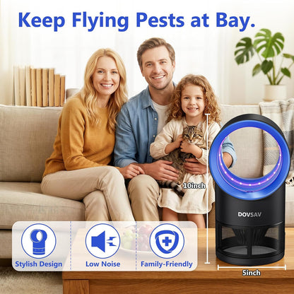 Fruit Fly Traps for Indoors, Fly Trap Indoor, Indoor Bug Zapper, Gnat Traps for House Indoor with Suction, Time Setting, 10 Pcs Sticky Glue Boards (Blue)