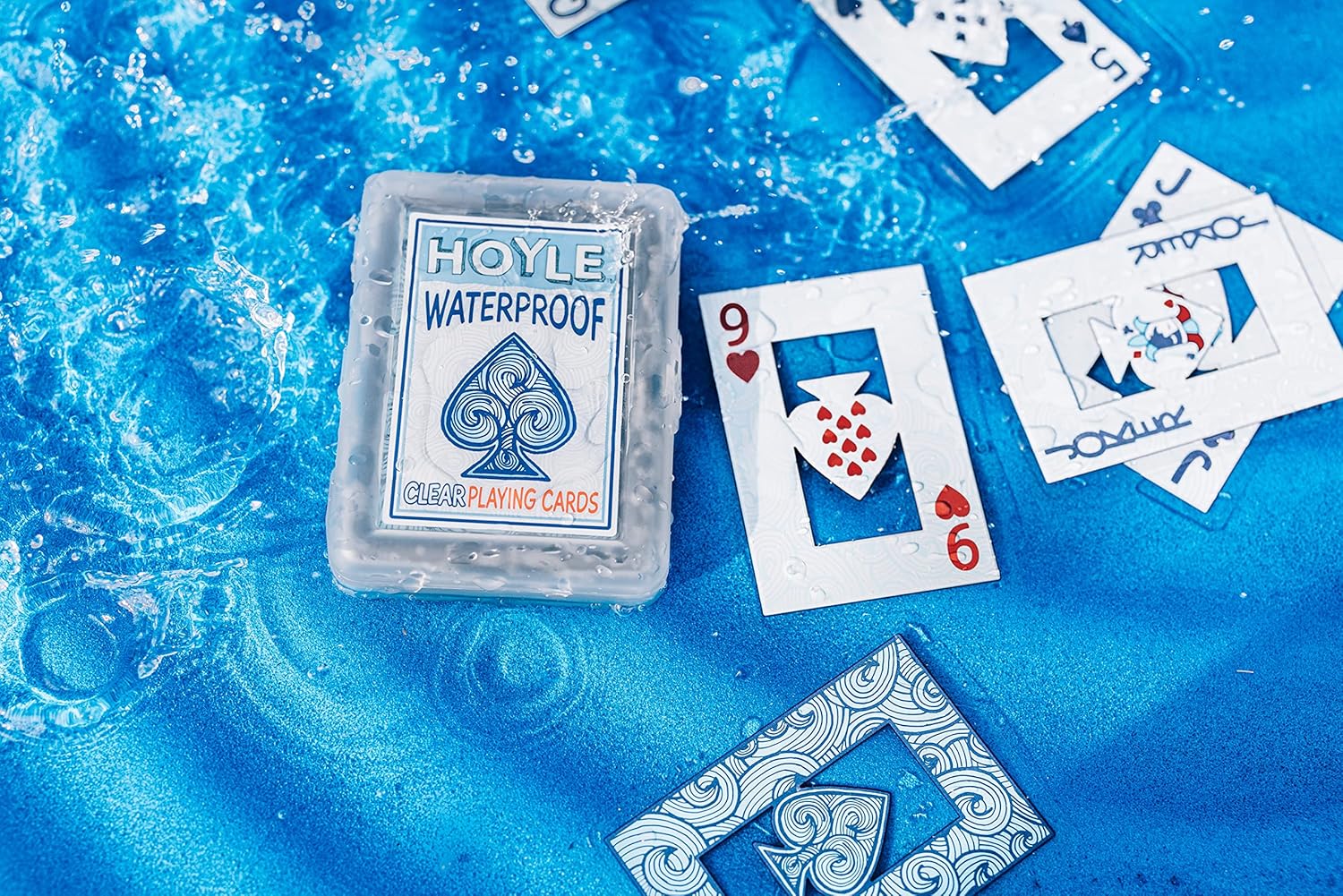 Hoyle Waterproof Playing Cards, Clear Plastic Deck of Cards for Outdoor Card Games, Camping, Beach, Pool & Travel Games (1 Deck) | playing-cards