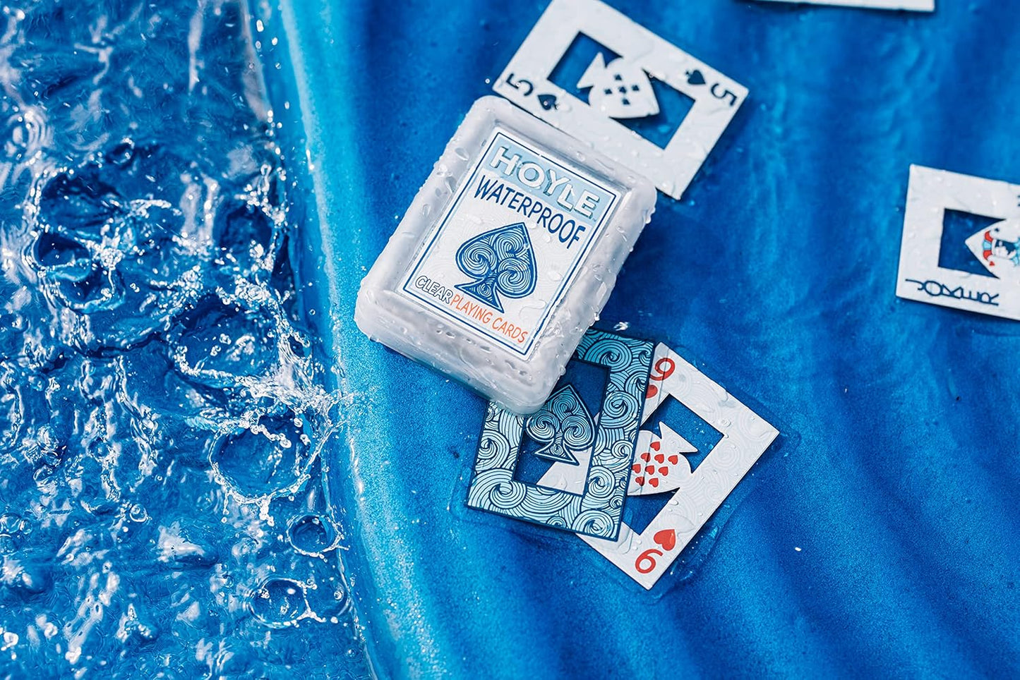 Hoyle Waterproof Playing Cards, Clear Plastic Deck of Cards for Outdoor Card Games, Camping, Beach, Pool & Travel Games (1 Deck) | playing-cards